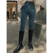 2022 하이 웨이스트 스키니진 여성기모청바지