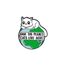 환경보호 지구지킴이캠페인 동물 고양이 배지 브로치