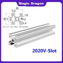 1/4PC V 슬롯 유럽 표준 알루미늄 프로파일 압출 200 350 500 800 mm 길이 선형 레일 3D 프린터, [18] 1000mm, [01] 1Pcs V-slot