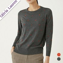 인디안 [올리비아로렌] 자수패치 니트 풀오버 VOCBLYS2186