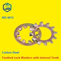 특수 와샤톱니 개스킷 잠금 와셔 외부 내부 흔들림 방지 DIN6797 탄소강, 03 M5  (100pcs)_01 outer teeth