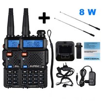 워키토키 생활 업무용 인터컴 디지털 고성능 건설현장 식당 무전기 2pcs 실제 8w baofeng uv-5r uv 5r 고출력 아마추어 cb 라디오 방송국 uv5r 듀얼 밴드, 협력사, 5r-8 bk 추가 2na773, 유로