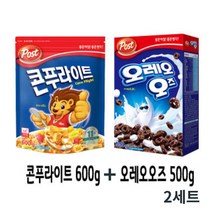 포스트 콘푸라이트 600g + 오레오오즈 500g 콤보팩, 2세트