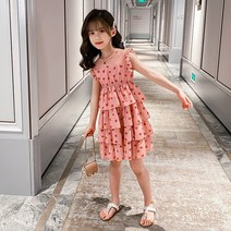 여아드레스 러블리 어린이 도트 쉬폰 케이크 원피스