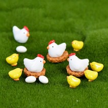 12Pcs 홈 장식 믹스 치킨 병아리 계란 둥지 입상 미니어처 인테리어 Kawaii 정원 액세서리 부활절 279133, mix 12 pcs