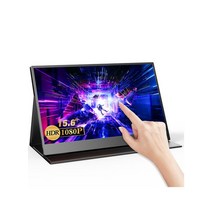 34인치모니터 와이드 세로 모니터 14 인치 1920*1080P FHD IPS HDR 초박형 USB C HDMI 호환 휴대용 게임 화면 서브 디스플레이 전화 노트북 PS5, [02] AT156 Touch, [04] EU plug
