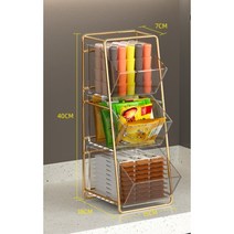 탕비실 커피 캡슐 차 티백 보관함 투명 아크릴 디스펜서, 투명+골드, 1개