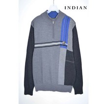 빈티지/ 인디안 반집업니트/남성M/울/골프/스웨터4520b2