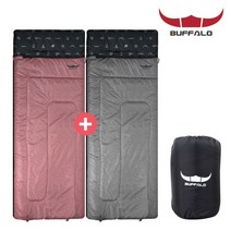 버팔로 로다 침낭 1+1 총 2개 세트 캠핑 이블 백패킹 머미형침낭, free, 로다침낭_그레이_레드