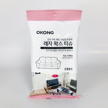 철공자닷컴 오공 레자 왁스 티슈 인조 가죽 끈적임 이염 관리 시트 쇼파 청소 클리너 광택제 보호제, 포장형 6개입 EA