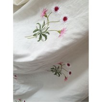 헤인천 대폭 20수 광목 무궁화자수 워싱원단 패치 커텐 원단, 광목색 단품(자수 1개)
