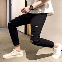 셀러허브 패션 [깨비몰] 남자 봄 여름 베이직 스트레이트 컷팅 블랙진