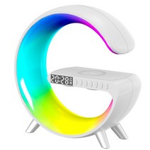 가성비무선 충전기 스탠드 LED RGB 조명 책상 램프 스피커 앱 제어 호환 샤오미 고속 스테이션, 01 WHITE