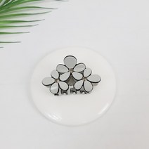 프랑스핀 파스텔톤 트리플 플라워 큐빅 스톤 포인트 반묶음 스몰 헤어 집게핀