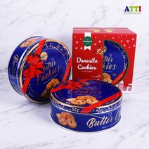 댄케이크 버터쿠키 리본틴 크리스마스 패키지 908g, 없음