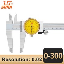 버니어캘리퍼스 노기스 다이얼 0-150mm 0.01mm 0-200 300mm 고정밀 산업 스테인레스 스틸 충격 방지 측정 도구, 샨 0-300 0.02mm