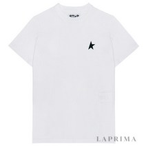 골든구스 라프리마 [GOLDENGOOSE] 여성 그린 스타 프론트 화이트 티셔츠 GWP01220-P000865-11257