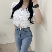 VANANA2 여성 러블리 엠보싱 나시 리본 가디건 세트 2color