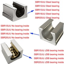 SBR0UU JDB 선형 볼 베어링 블록 개방형 CNC 라우터 SBR 가이드 4 개, 09 SBR20UU  no bearing_01 4 개