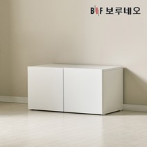 보루네오 뮤센 800 1단 낮은 거실장 깊은, 화이트그레이 MS07