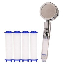 [ROHS인증] 오션 올크린 샤워기세트/ 염소녹물제거필터 강력수압 3가지조절모드 원터치절수 360도회전, 1세트