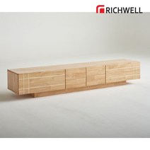 리치웰 고무나무 원목 클래식 포인트 거실장 2100 (도어형), 6줄_진그린