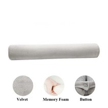 벨벳 기둥 베개 메모리 폼 볼스터 변형 가능한 서포터 바디 쿠션 머리 받침 침구 U 자형 목 베개, 회색, 55x9cm
