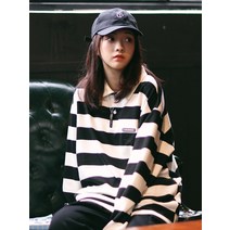 스트프긴팔티 미조오리 PSOBRAND 나라 트렌드 줄무늬 블러킹 베이스 와이드 루즈핏 남성 커플 2478996297