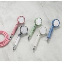 닥터워터 설치가 간편한 디자인 필터샤워헤드세트1.5M [필터샤워헤드+PVC호스1.5M], 스카이블루, 1