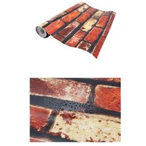 아트윌 벽지 시트지 아트월 셀프 포인트 주방 리폼 빨강 벽돌 인테리어 시공 필름지 거실 벽 현관문 아파트 가구 씽크대 커버 점착식 1p