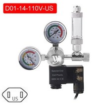 DIY 수족관 CO2 레귤레이터 솔레노이드 밸브 키트 편도 물고기 어항 액세서리 조절 시스템 감압, 110V-US plug+W21.8