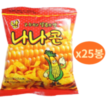 나나콘 50g x 25봉 추억의 맛있는 옥수수 과자 스낵, 25개