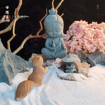 미니 불상 장군 부처상 돌 부처 장식품 관음 작은 부처 동상 작은 석불 달마 아기Hiuha 증정, 소 영관음불 무게 55g