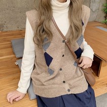 [드레스날다] 포그니 아가일 패턴 니트 조끼(mknit1280)