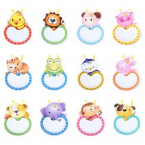 아이디몬 KC인증 어린이 명찰 동물모양 꽃 어린이집 유치원 유아, 5개, 엠보형 곰