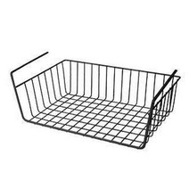 당일발송-와이어 멀티바스켓(걸이형) 언더선반 철제선반 걸이형선반 그릇정리대 수납선반, 블랙, 1개