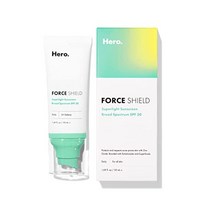 히어로 코스메틱하기 Hero Cosmetics의 Force Shield Superlight Sunscreen SPF 30 징크 옥사이드 그린 서지 극한 물질 피부용 Everyday