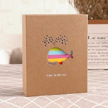 레인보우 고래 포토앨범(4X6) (50매) 홈데코 사진첩 앨범 스크랩북 포토 사진 추억 보관 성장