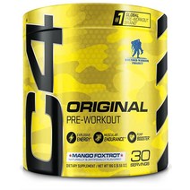 Cellucor C4 오리지널 운동 전 파우더 망고 폭스트롯 무설탕 운동 전 에너지 남성 및 여성용 150mg 카페인 + 베타 알라닌 + 크레아틴 - 30회 분량 (포장은 다를 수