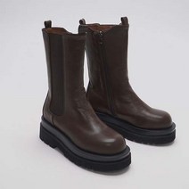 나나구두 라운드 아웃솔 플랫 통굽 첼시 부츠 6cm