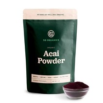 Sun Bay 오가닉스 아사이 파우더 - 유기농 GMO 프리 비건 동결 건조 베리 113.4g 4온스 백 글루텐 유제품 및 콩 무첨가, 1파운드(1팩)