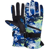 겨울방한스키보드 ironland 장갑 남성용 스노우 장갑 남성용 방수 스노우 장갑 따뜻한 터치 스크린 스노우 모빌 장갑, 크기가 큰, 푸른