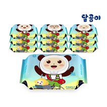 달곰이 저자극 아기물티슈 패밀리 10팩 (80매캡형), 패밀리 엠보싱 캡형10팩