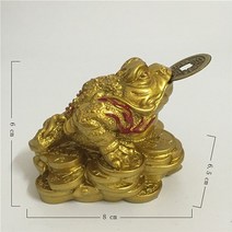 삼족두꺼비 재물 금전운 풍수 장식품 황금 세 다리 동상 행운 선물 부처 동전 개 동물, 금