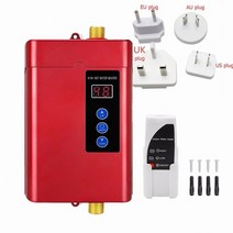 가정용전기보일러 전기 순간온수기 미니 3000w tankless 순간 홈 욕실 샤워 온수 빠른 난방 chuveiro eletrico 돼지꼬리히터 대체 심야 전기온수기 상향식, 빨간색, 미국 플러그