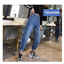 세미 배기핏 밴딩허리 데님팬츠