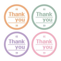 [1000매]땡큐스티커_답례스티커 감사스티커 배달 배민 리뷰스티커 유광 원형스티커 4cm/5cm/6cm 주문제작스티커, 60mm, 4번핑크