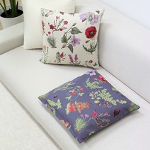 가든 쿠션커버 및 방석커버 고급 나염 국내제작상품, 아이보리(커버)