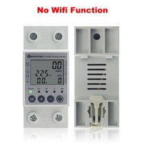 Wifi Tuya Din Rail Digital Single Phase Energy Meter kWh Voltage Current Power Consumption Wattmeter, [01] No Wifi Function