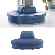수퍼니처 B894 원형 연결식 로비/라운지소파 대기의자, 하늘색